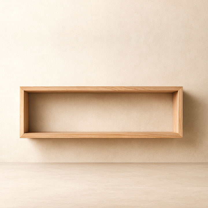 Modern Lightweight Wooden Floating Box Wall Shelf – Minimalist Display Storage Shelf