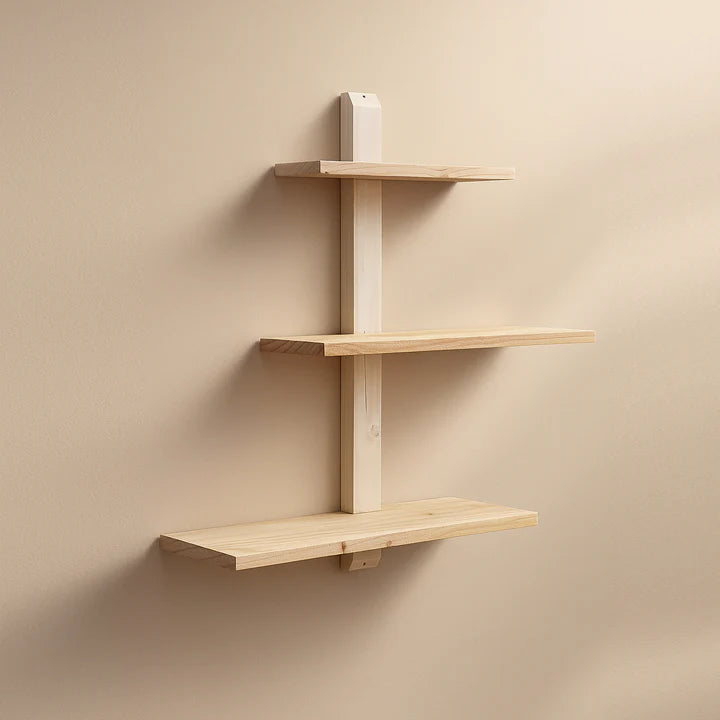 Modern Lightweight Wooden 3-Tier Floating Wall Shelf
