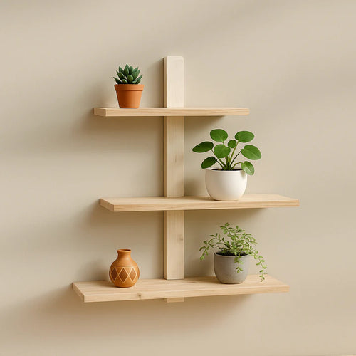 Modern Lightweight Wooden 3-Tier Floating Wall Shelf