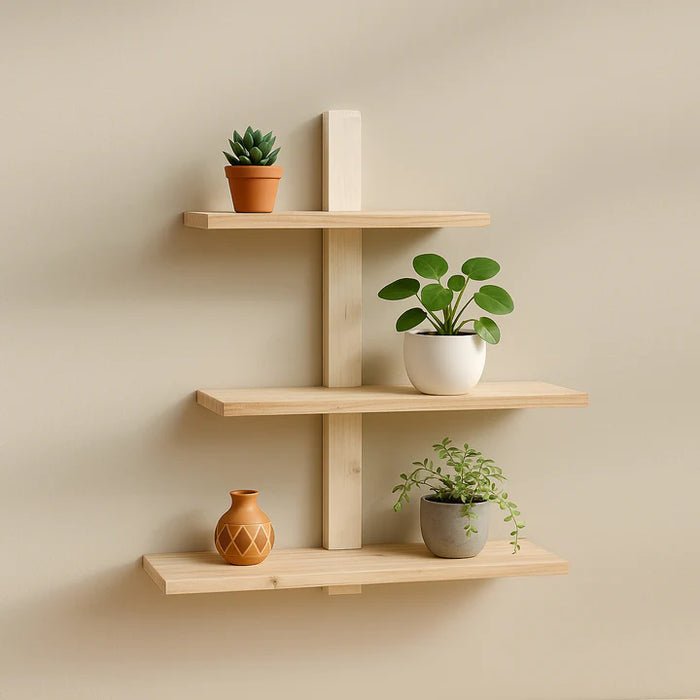 Modern Lightweight Wooden 3-Tier Floating Wall Shelf