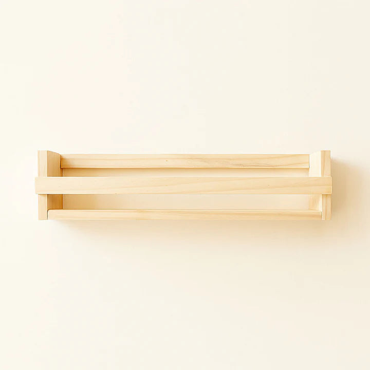 Modern Lightweight Wooden Kids Book Ledge Shelf – Floating Nursery Wall Storage Shelf