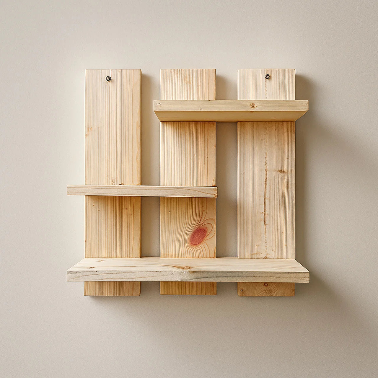 Modern Lightweight Wooden Wall Shelf – Decorative Multi-Level Floating Storage Rack