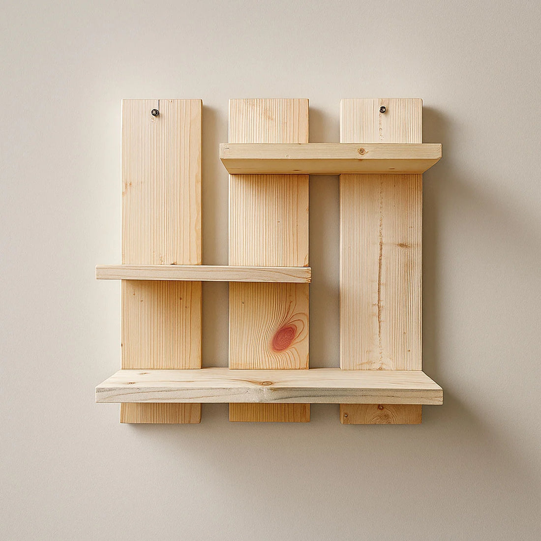 Modern Lightweight Wooden Wall Shelf – Decorative Multi-Level Floating Storage Rack