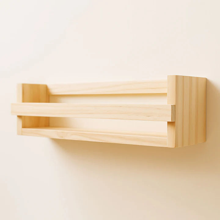 Modern Lightweight Wooden Kids Book Ledge Shelf – Floating Nursery Wall Storage Shelf