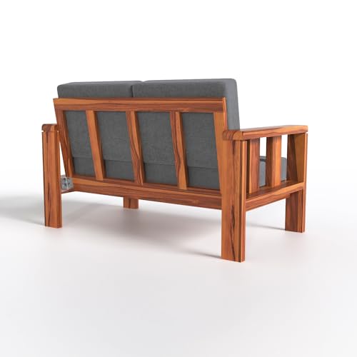 Solid Sheesham Wood 2 Seater Sofa | Honey Finish