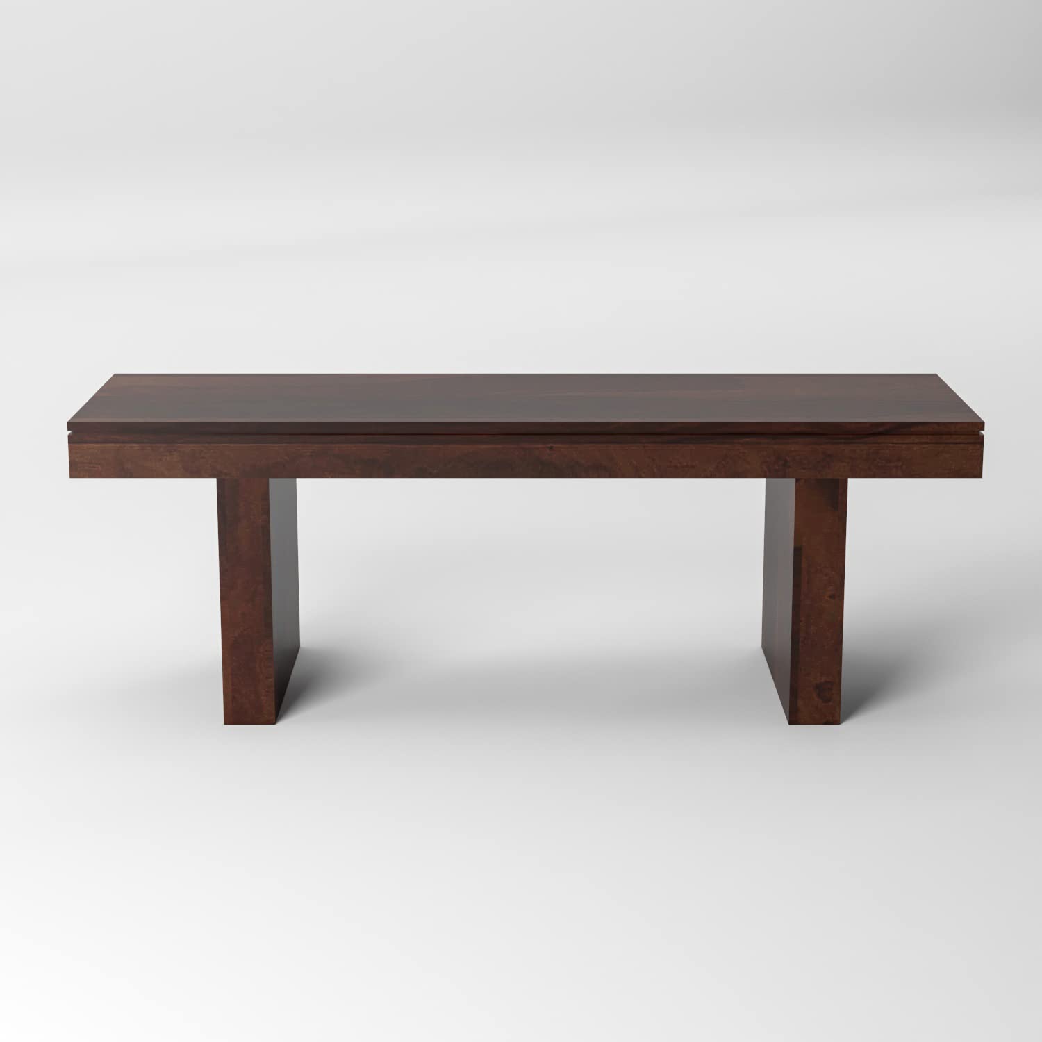 Nisha Furniture Solid Sheesham Wood Bench in Walnut Finish