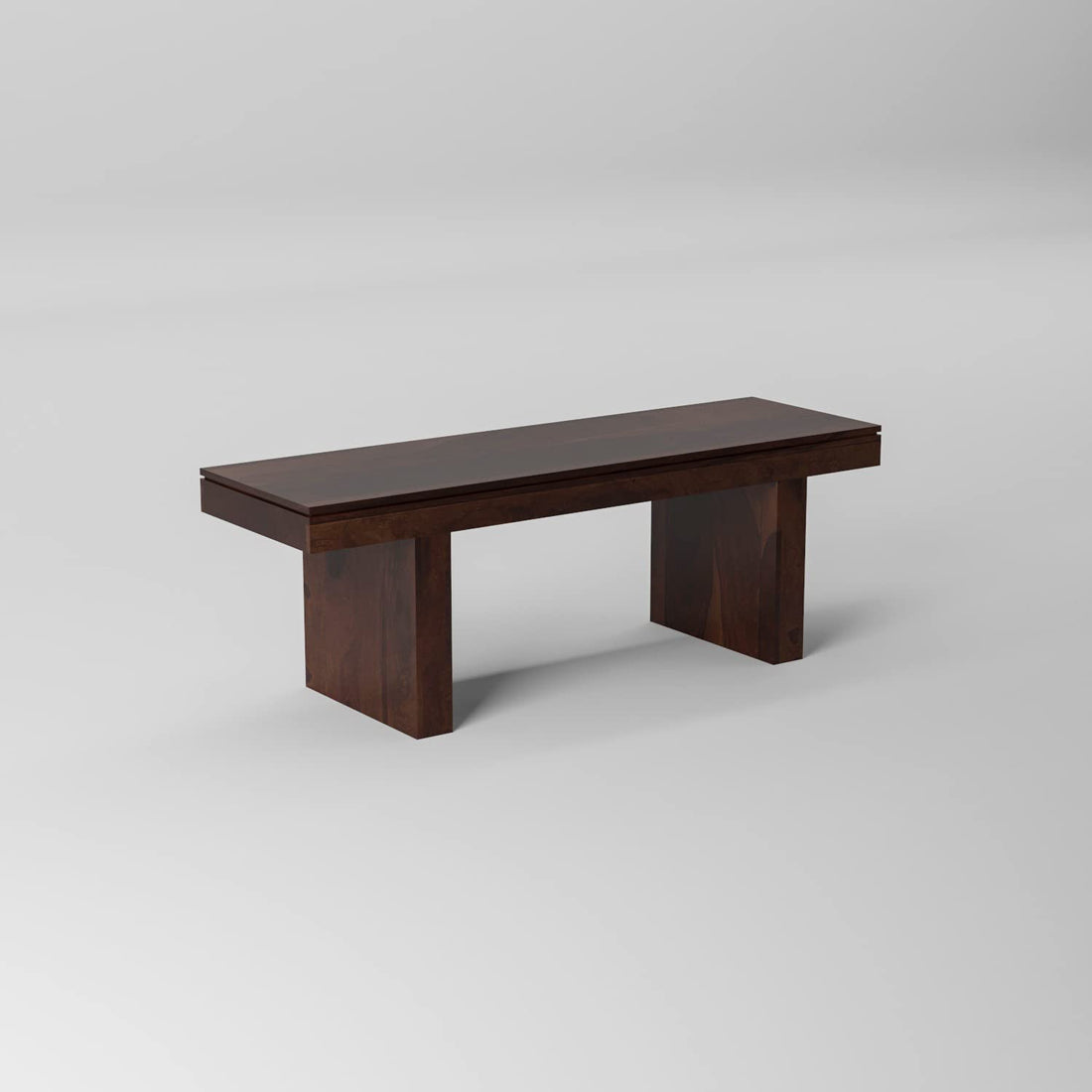 Nisha Furniture Solid Sheesham Wood Bench in Walnut Finish