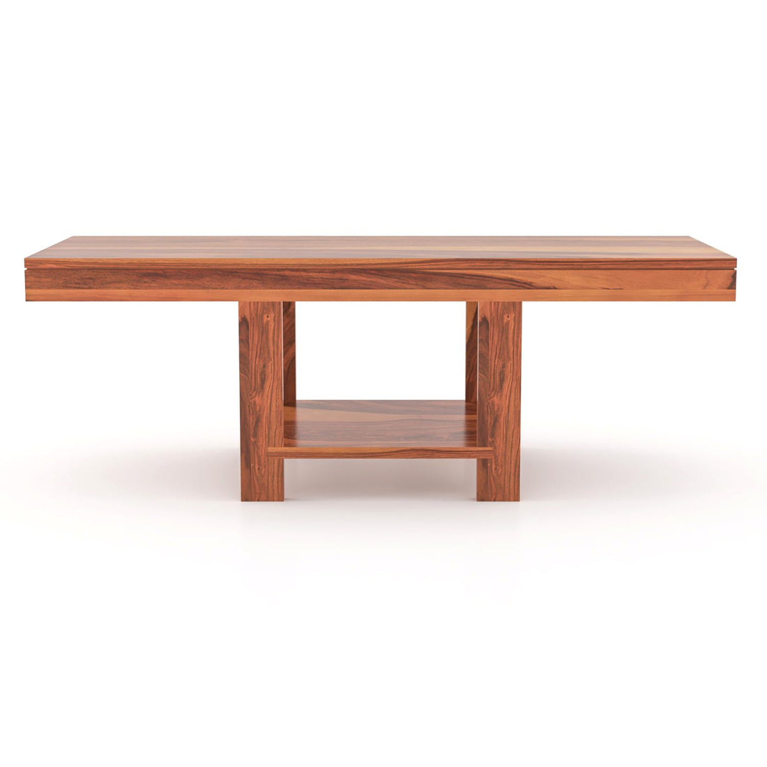 Nisha Furniture Sheesham Wood Coffee Table with 2 Cushioned Stools | Living Room