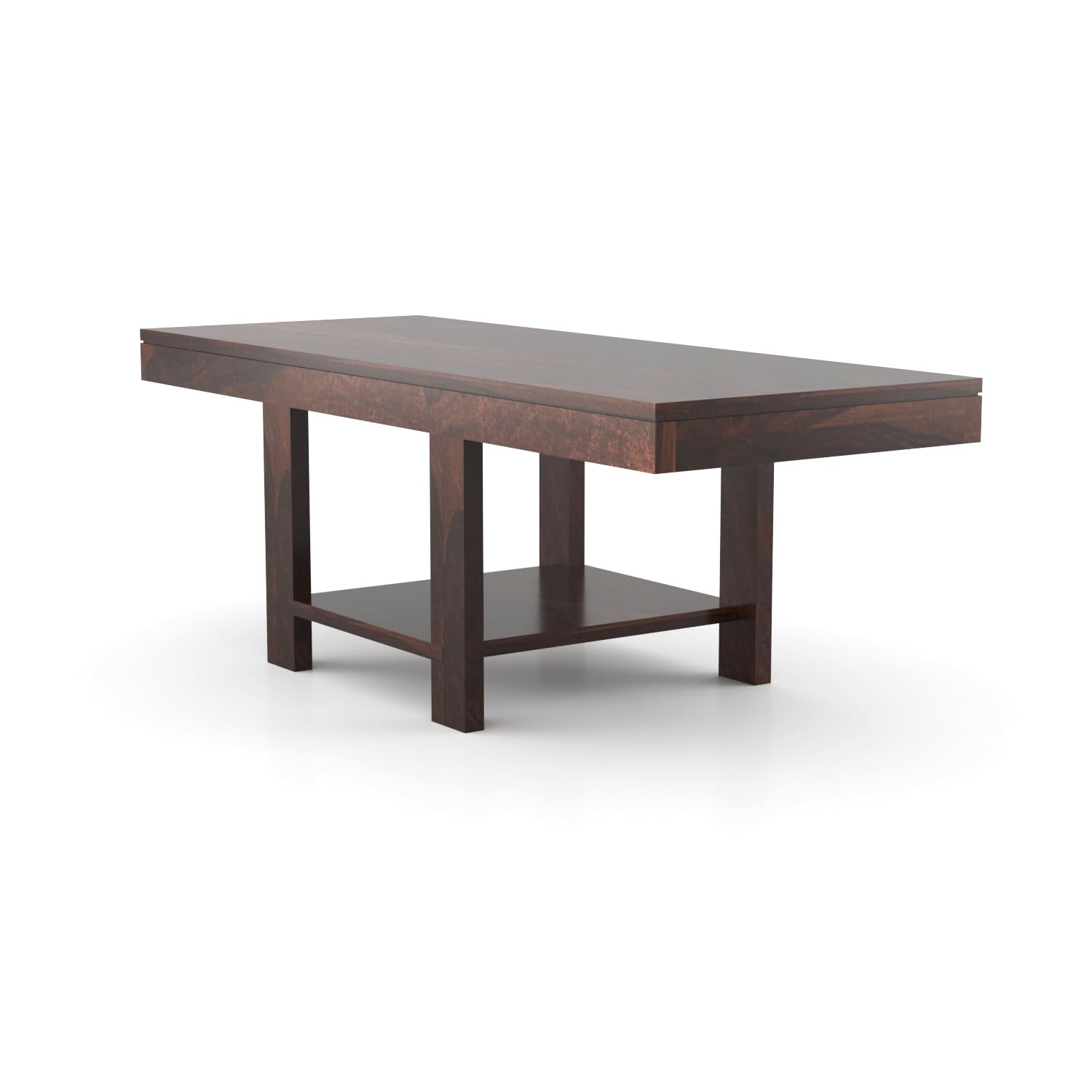Nisha Furniture Wooden Coffee Table with 2 Cushioned Stools | Modern Center Table for Living Room