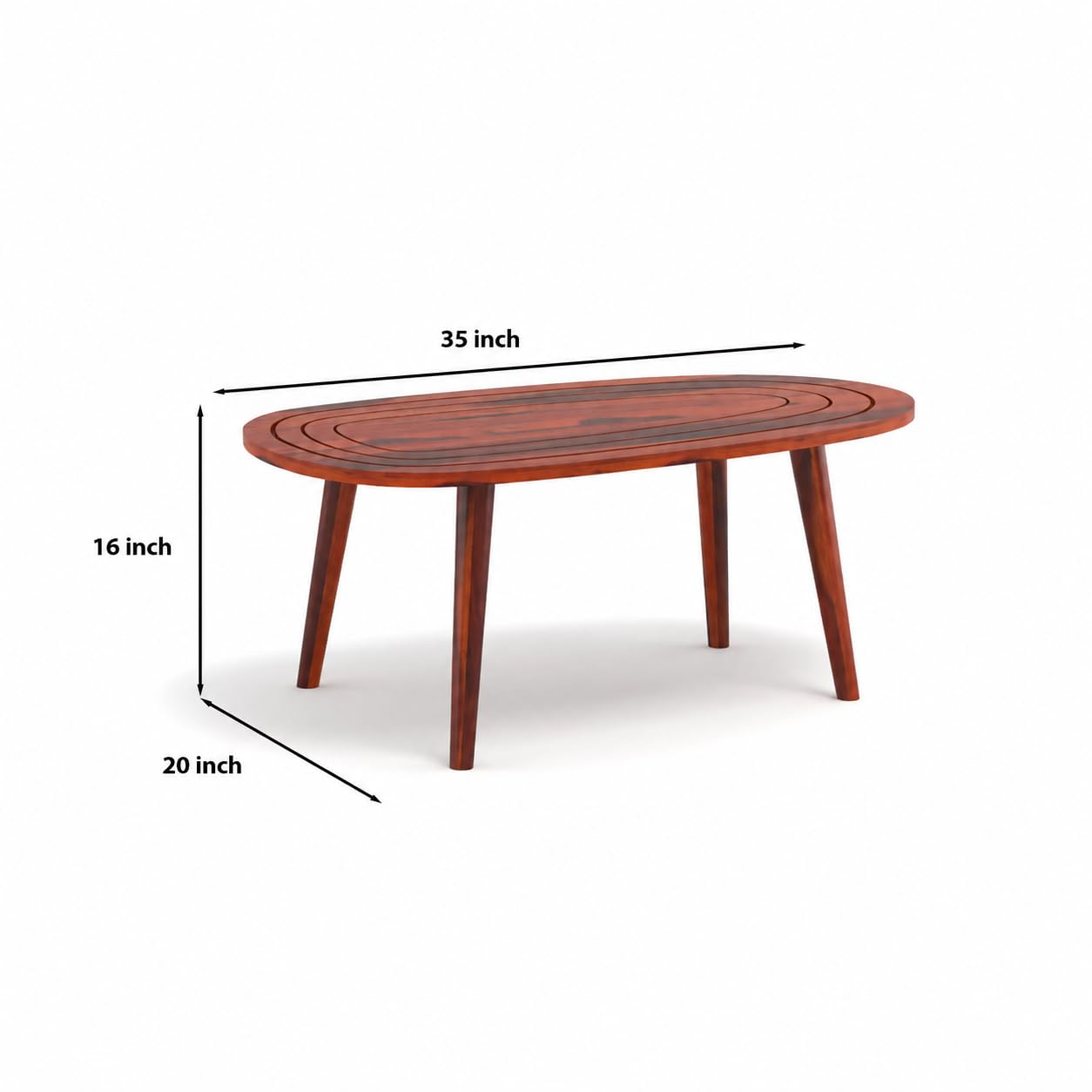 Nisha Furniture Solid Sheesham Wood Oval Center Table | Modern Living