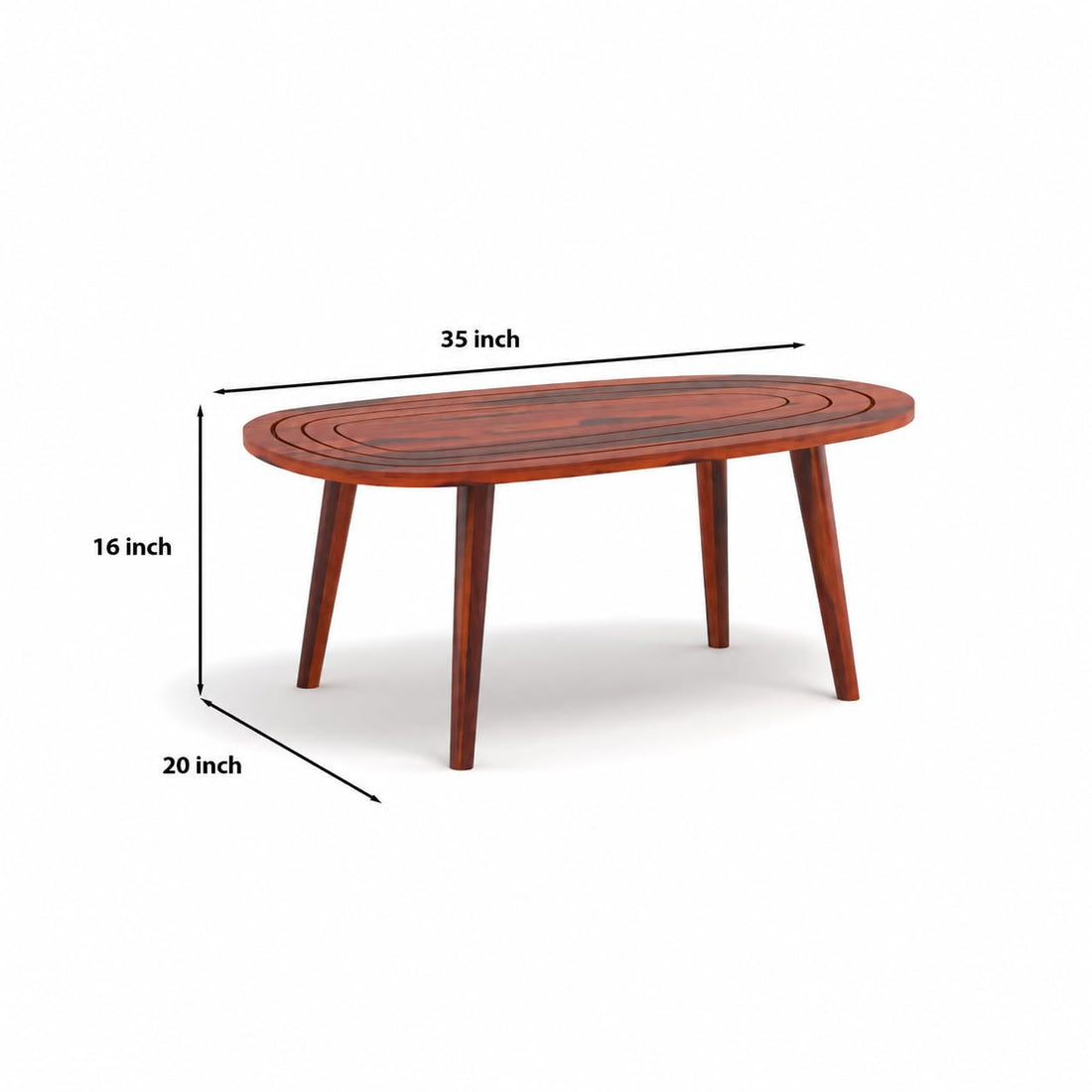 Nisha Furniture Solid Sheesham Wood Oval Center Table | Modern Living