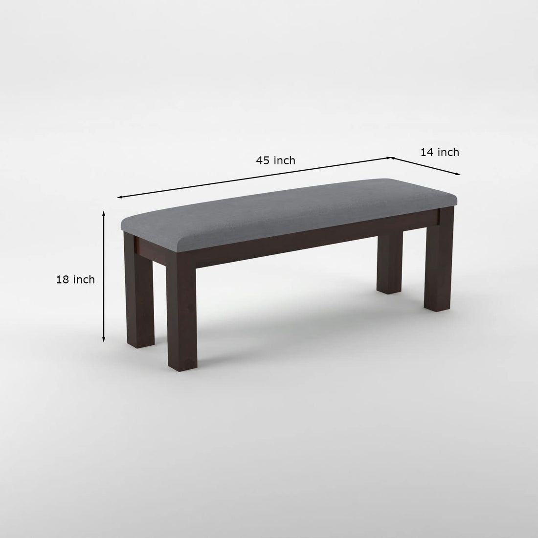 Solid Wood Upholstered Bench for Living Room, Bedroom & Entryway | Modern Wooden Bench Seat