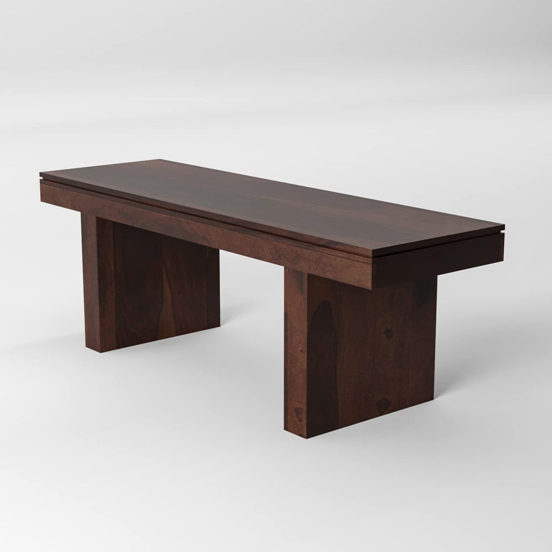 Nisha Furniture Solid Sheesham Wood Bench in Walnut Finish