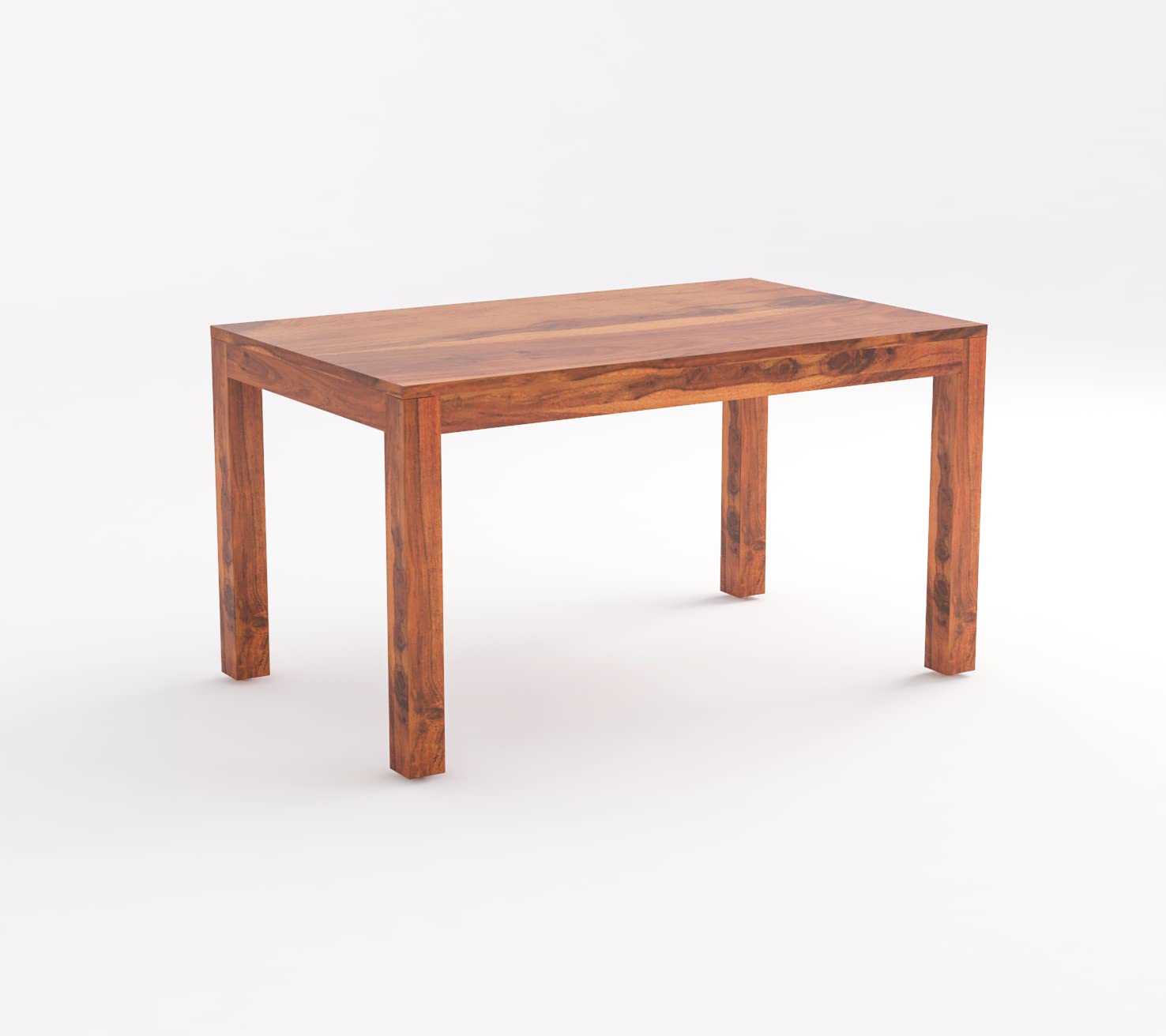 Solid Sheesham Wood 6 Seater Dining Table Set with Bench & Chairs
