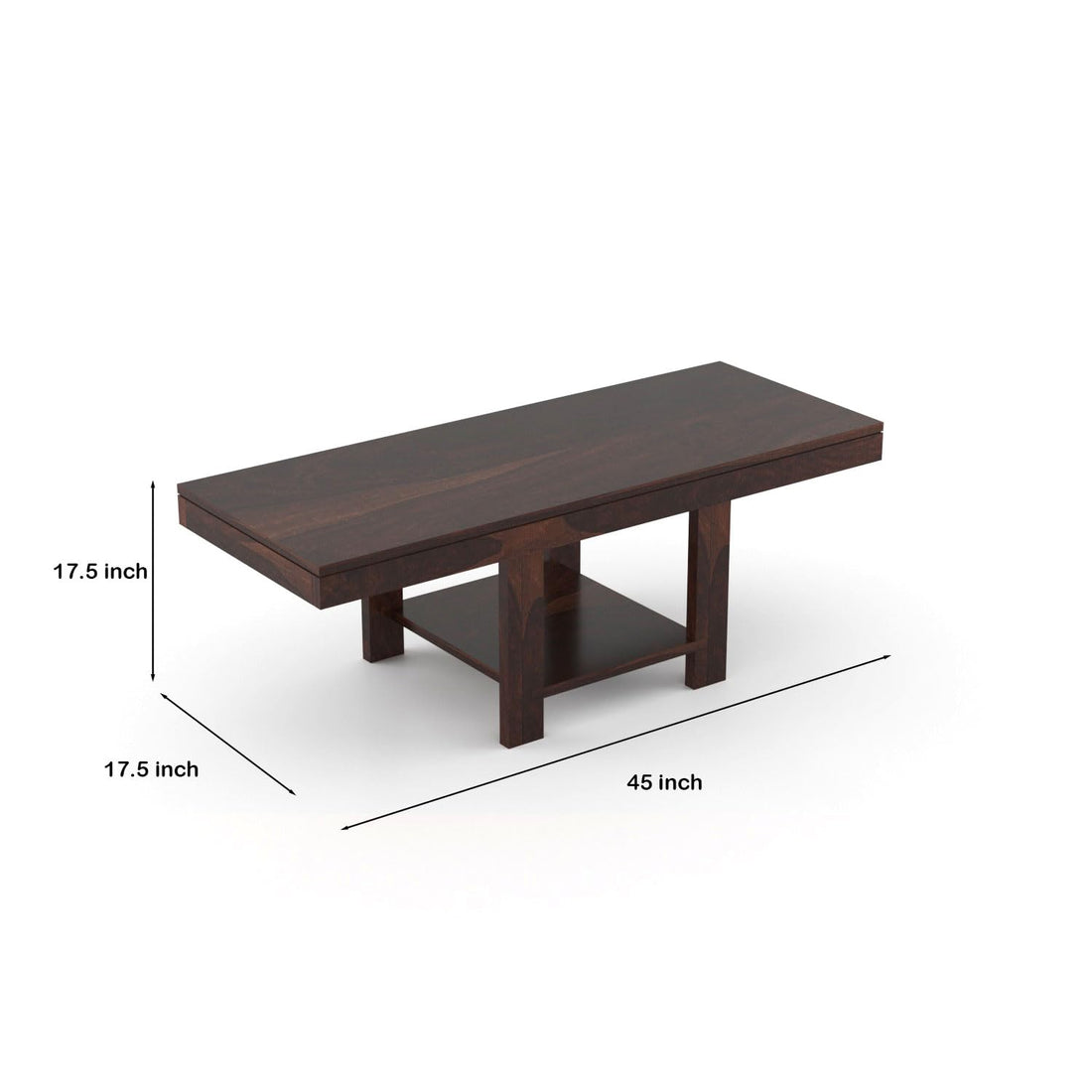 Nisha Furniture Wooden Coffee Table with 2 Cushioned Stools | Modern Center Table for Living Room