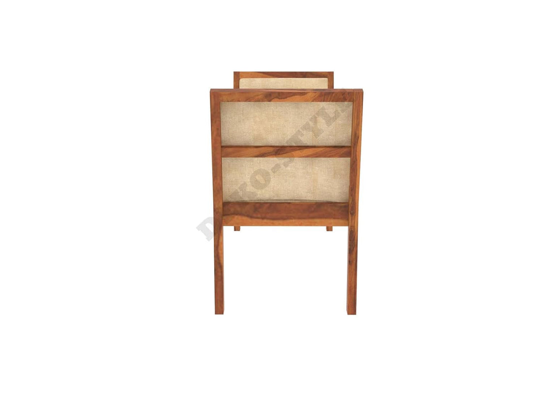 Nisha Furniture Solid Sheesham Wood Bench with Cushion | Modern Wooden