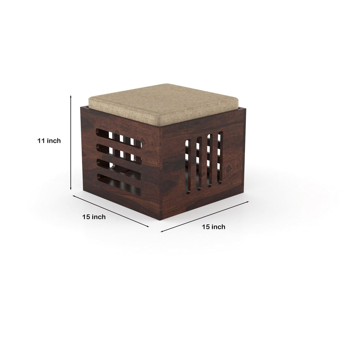 Nisha Furniture Wooden Coffee Table with 2 Cushioned Stools | Modern Center Table for Living Room