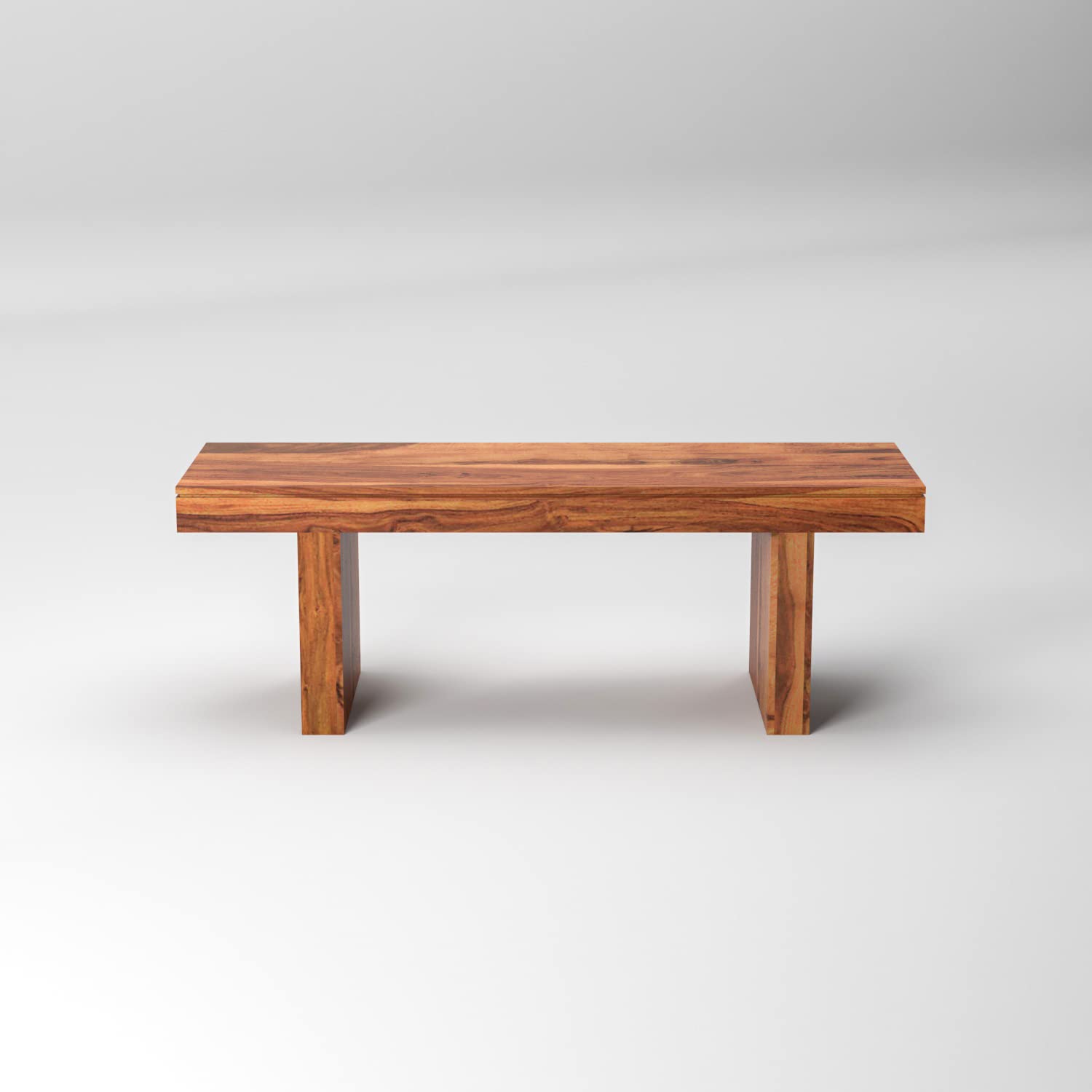 Nisha Furniture Solid Sheesham Wood Bench in Natural Finish