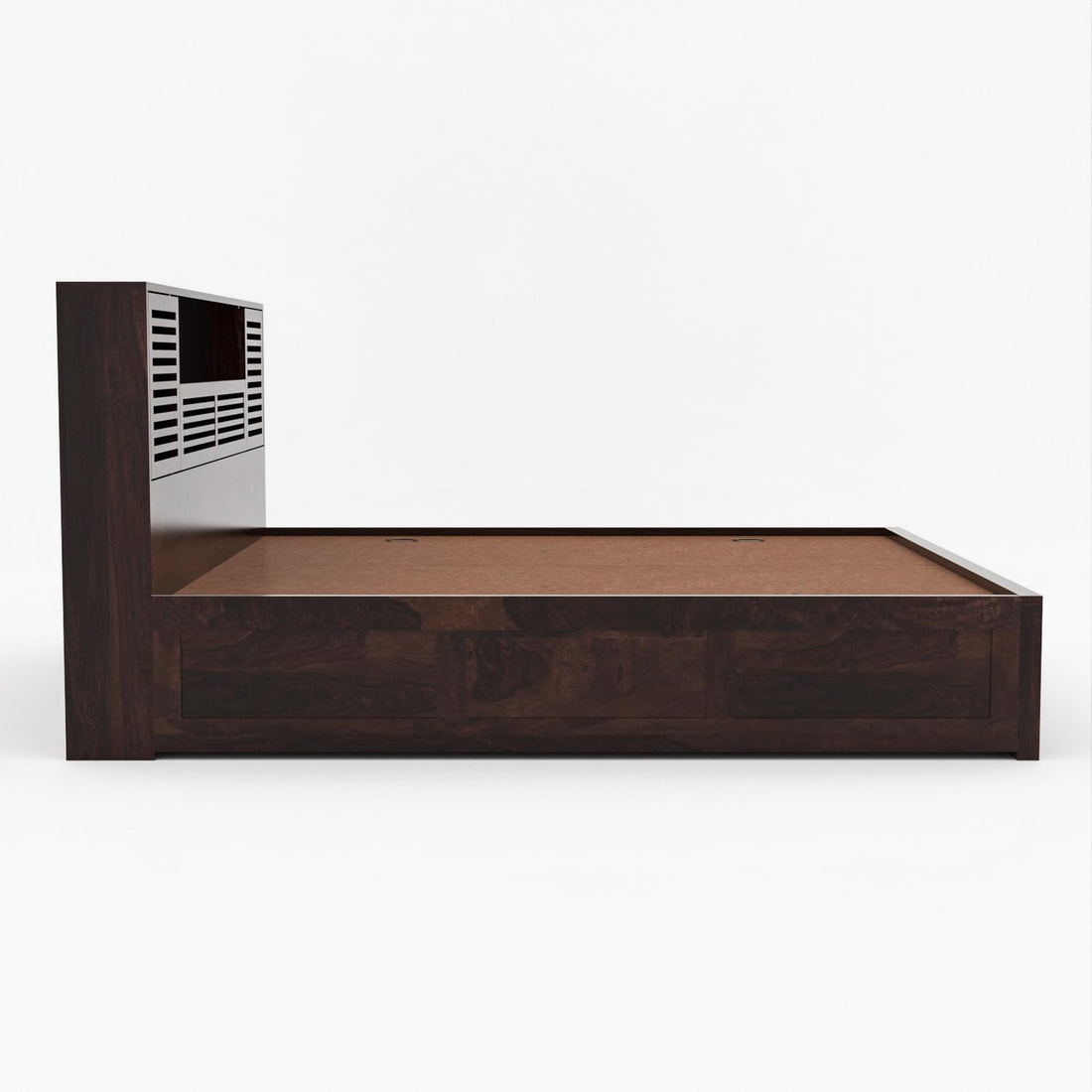 Nisha Furniture Solid Sheesham Wood Platform Bed with Storage