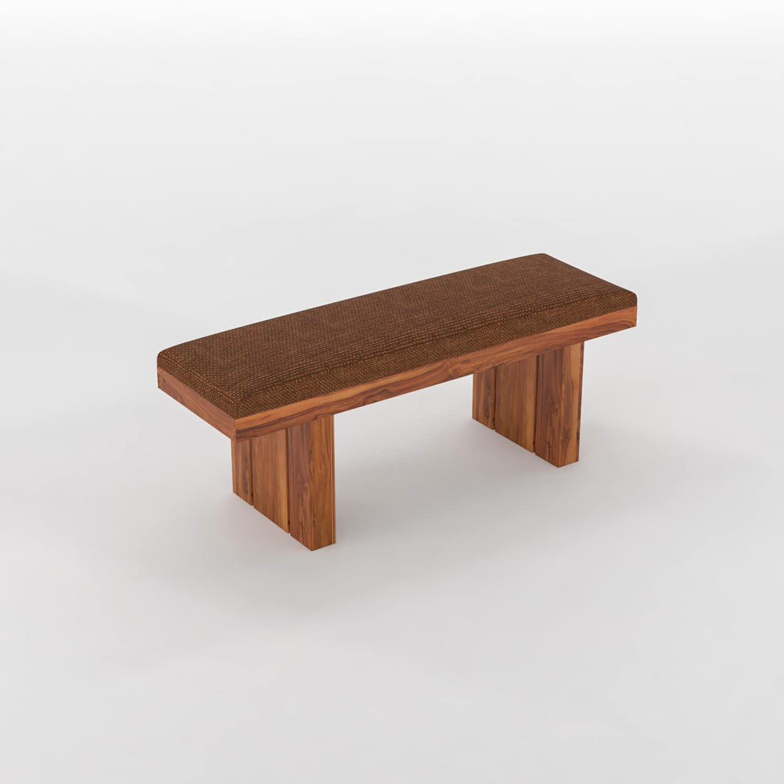 Solid Wood Upholstered Bench for Living Room, Bedroom & Dining | Modern Cushion Bench Seat