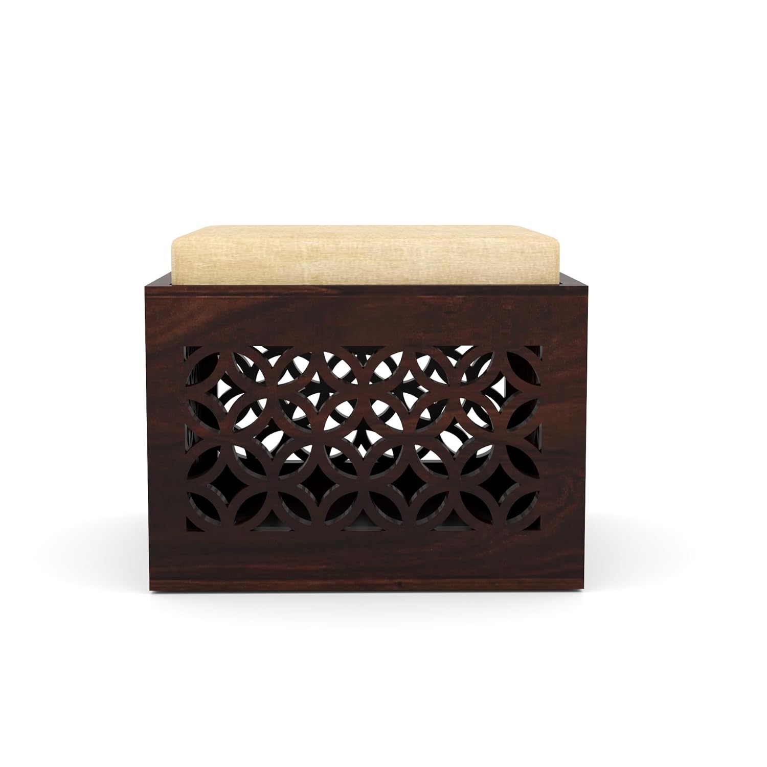 Nisha Furniture Coffee Table with 2 Designer Cushioned Stools
