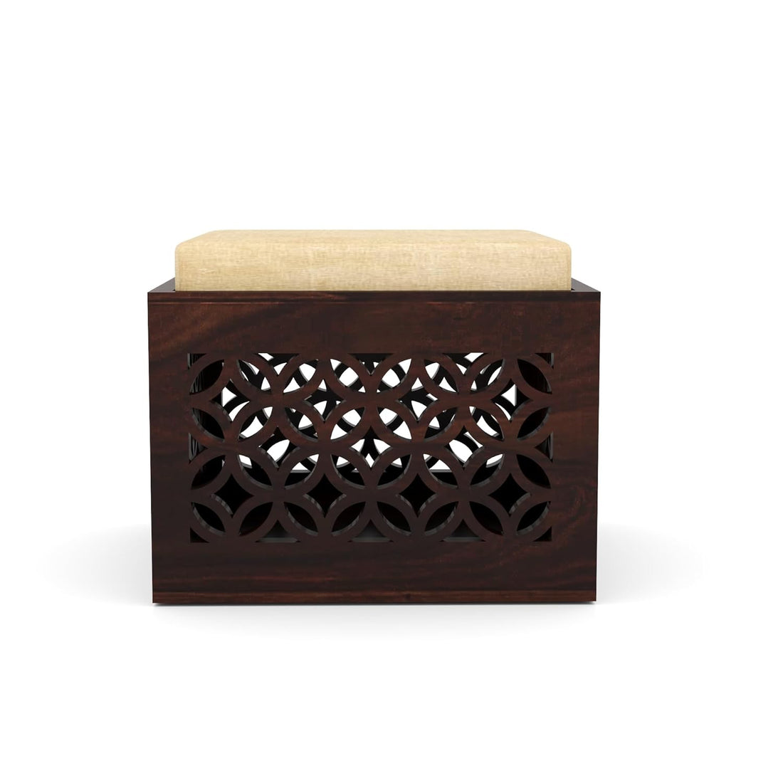 Nisha Furniture Coffee Table with 2 Designer Cushioned Stools