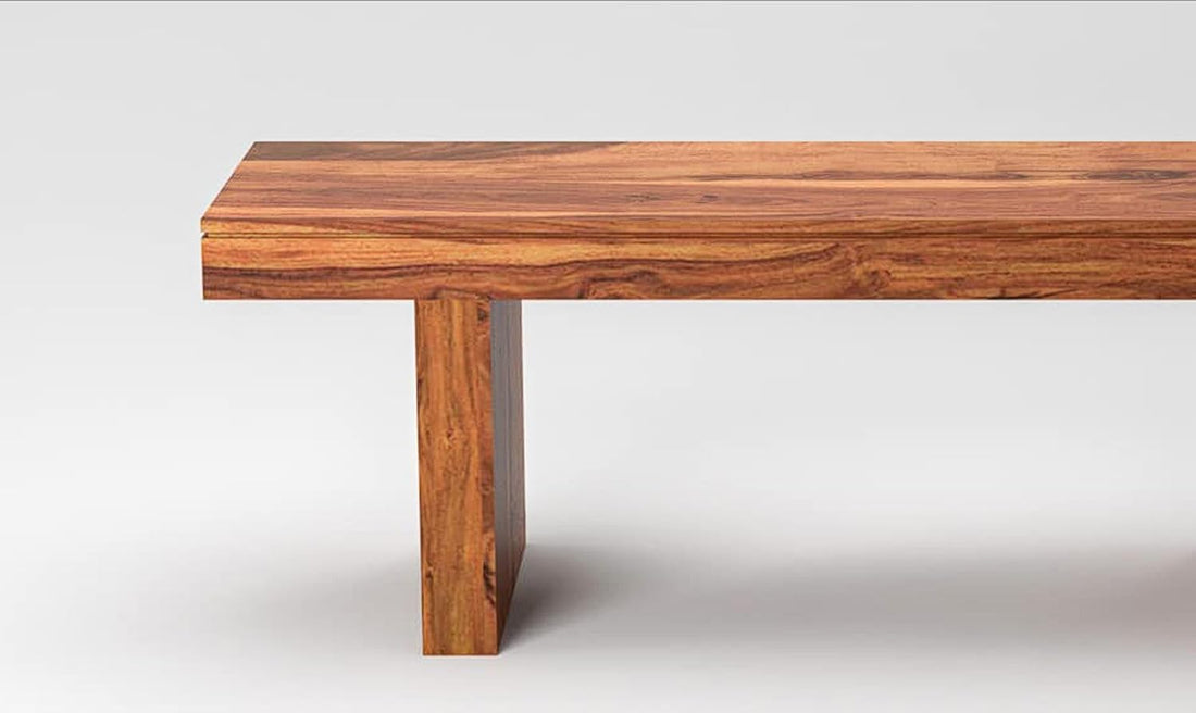 Nisha Furniture Solid Sheesham Wood Bench in Natural Finish