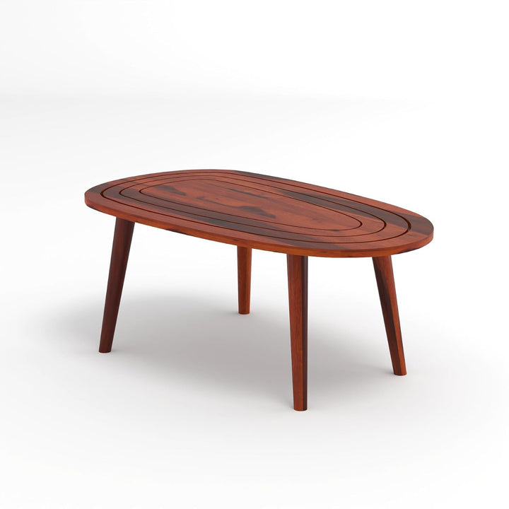 Nisha Furniture Solid Sheesham Wood Oval Center Table | Modern Living