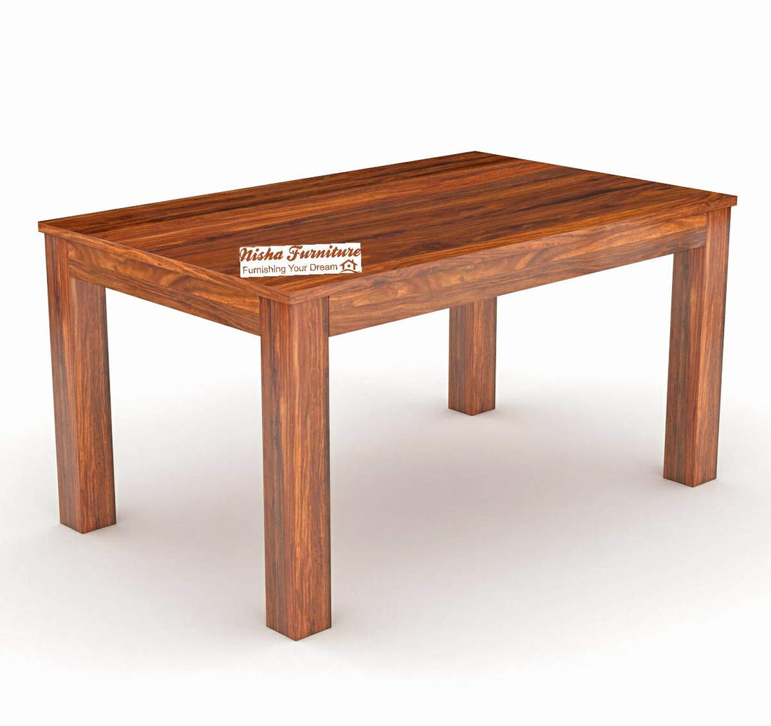 Nisha Furniture Solid Sheesham Wood 6 Seater Dining Table Set