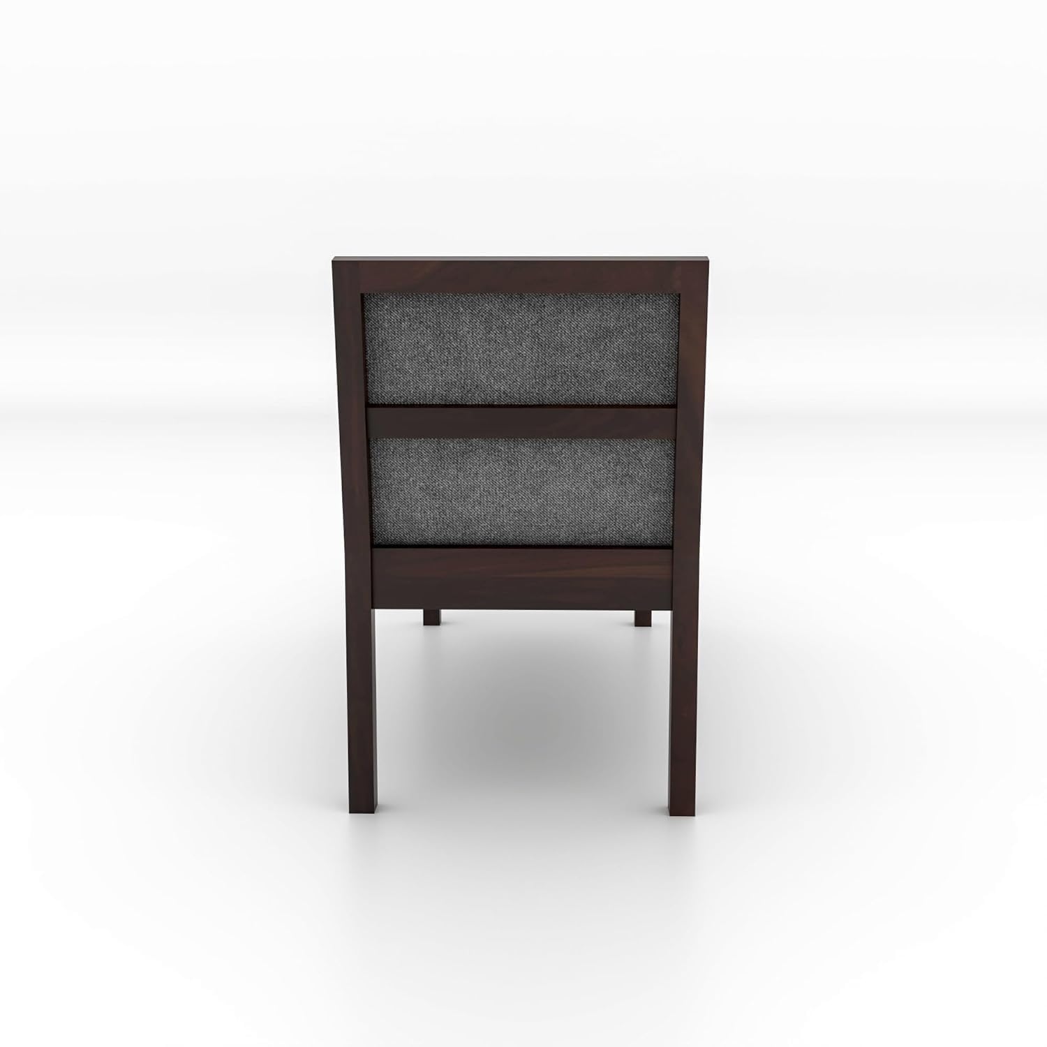Solid Sheesham Wood Upholstered Bench | Modern Bedroom & Entryway Bench | Walnut