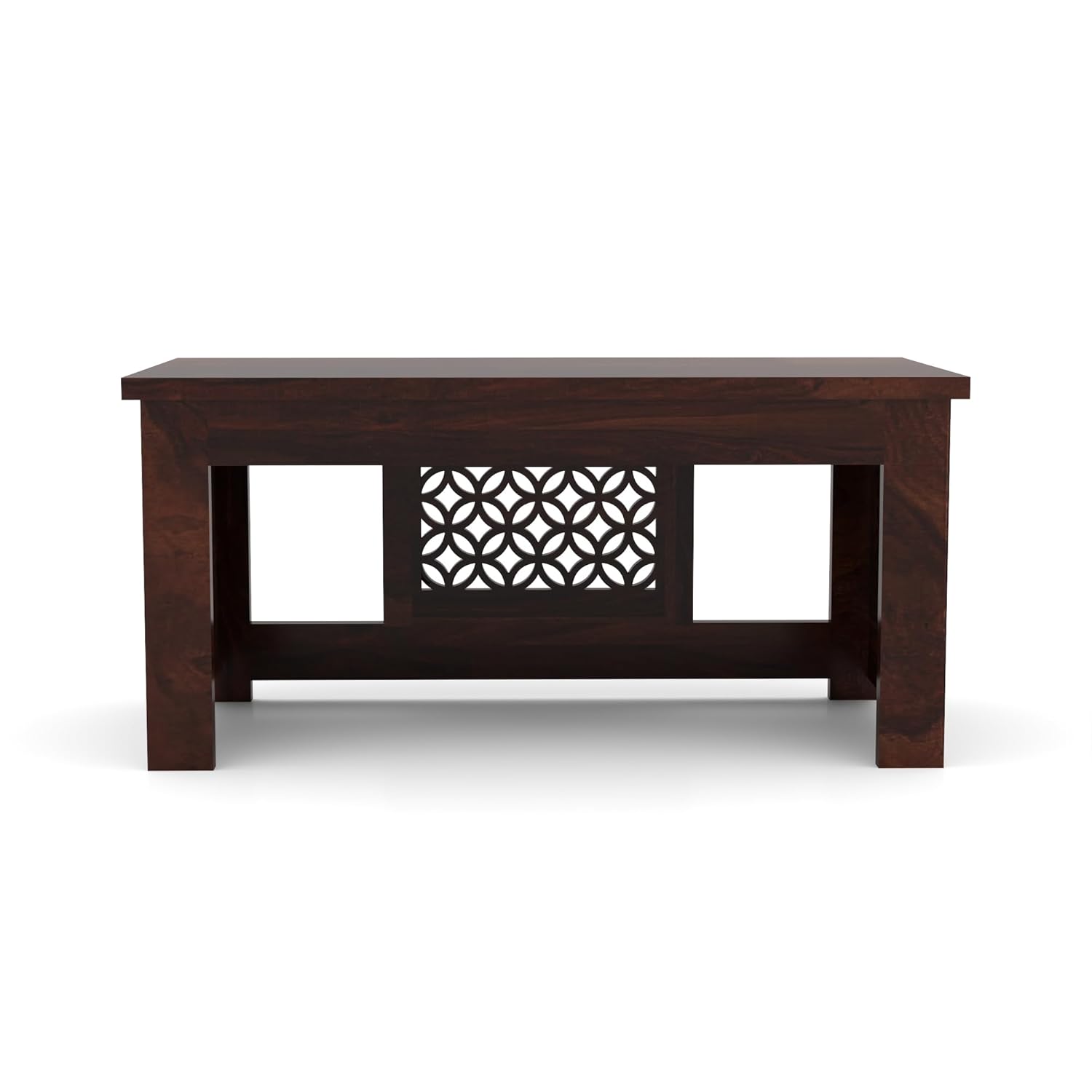 Nisha Furniture Coffee Table with 2 Designer Cushioned Stools