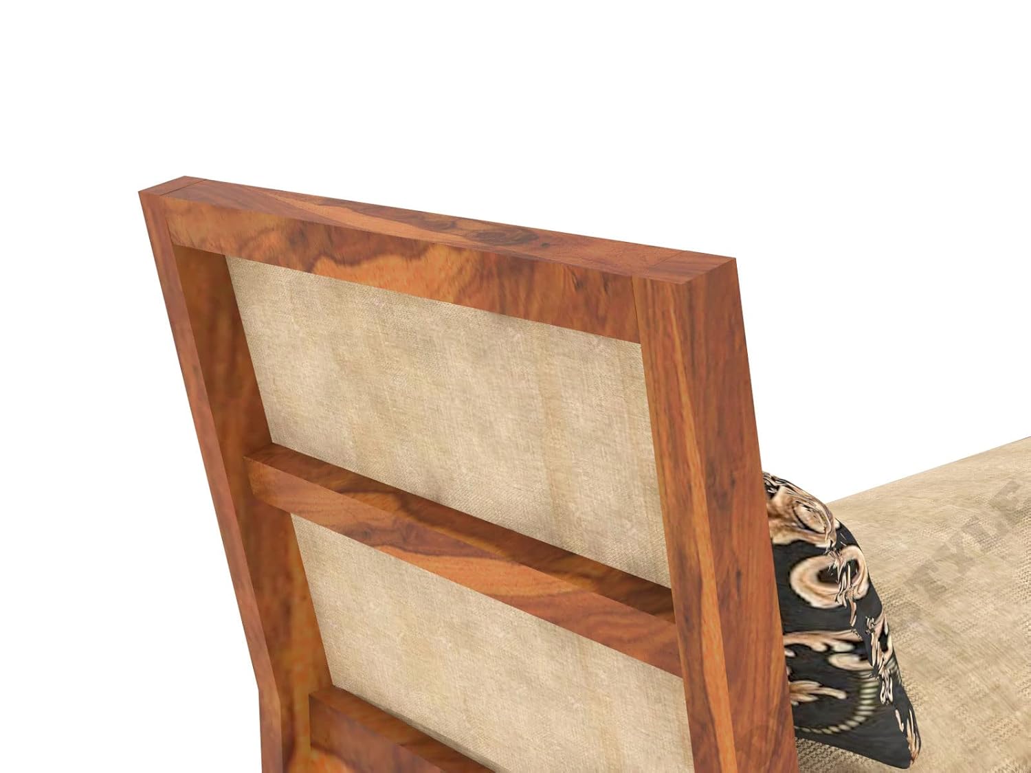 Nisha Furniture Solid Sheesham Wood Bench with Cushion | Modern Wooden
