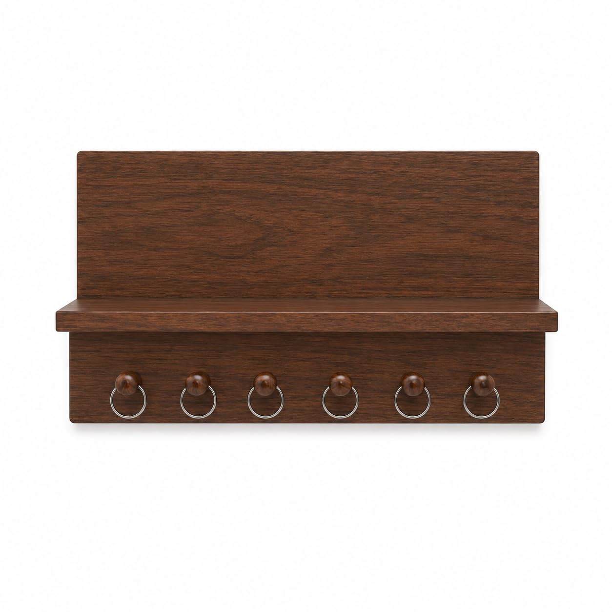 Wooden Wall Mounted Key Holder Shelf with Decorative Buddha & Plant Stand