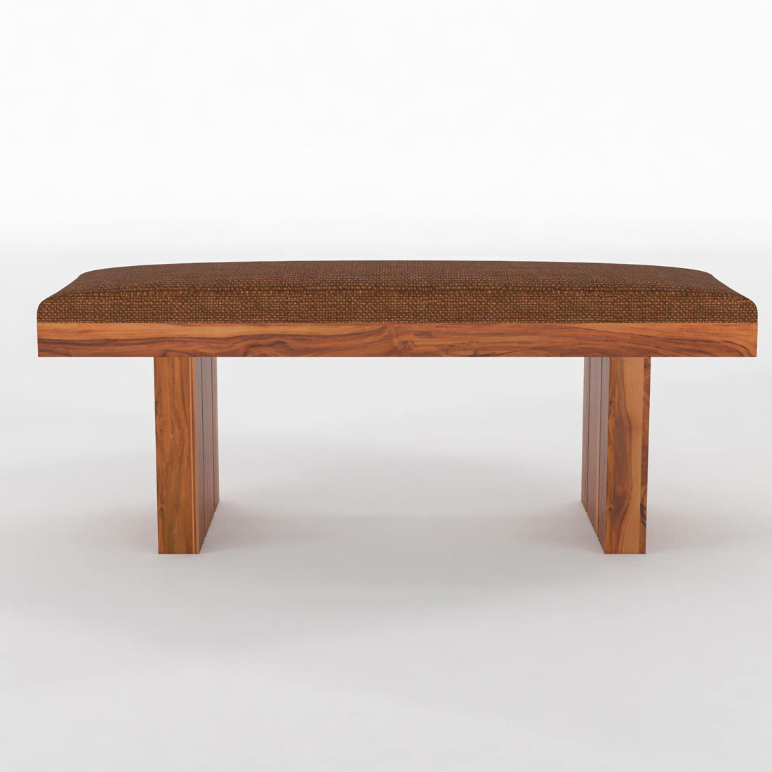 Solid Wood Upholstered Bench for Living Room, Bedroom & Dining | Modern Cushion Bench Seat