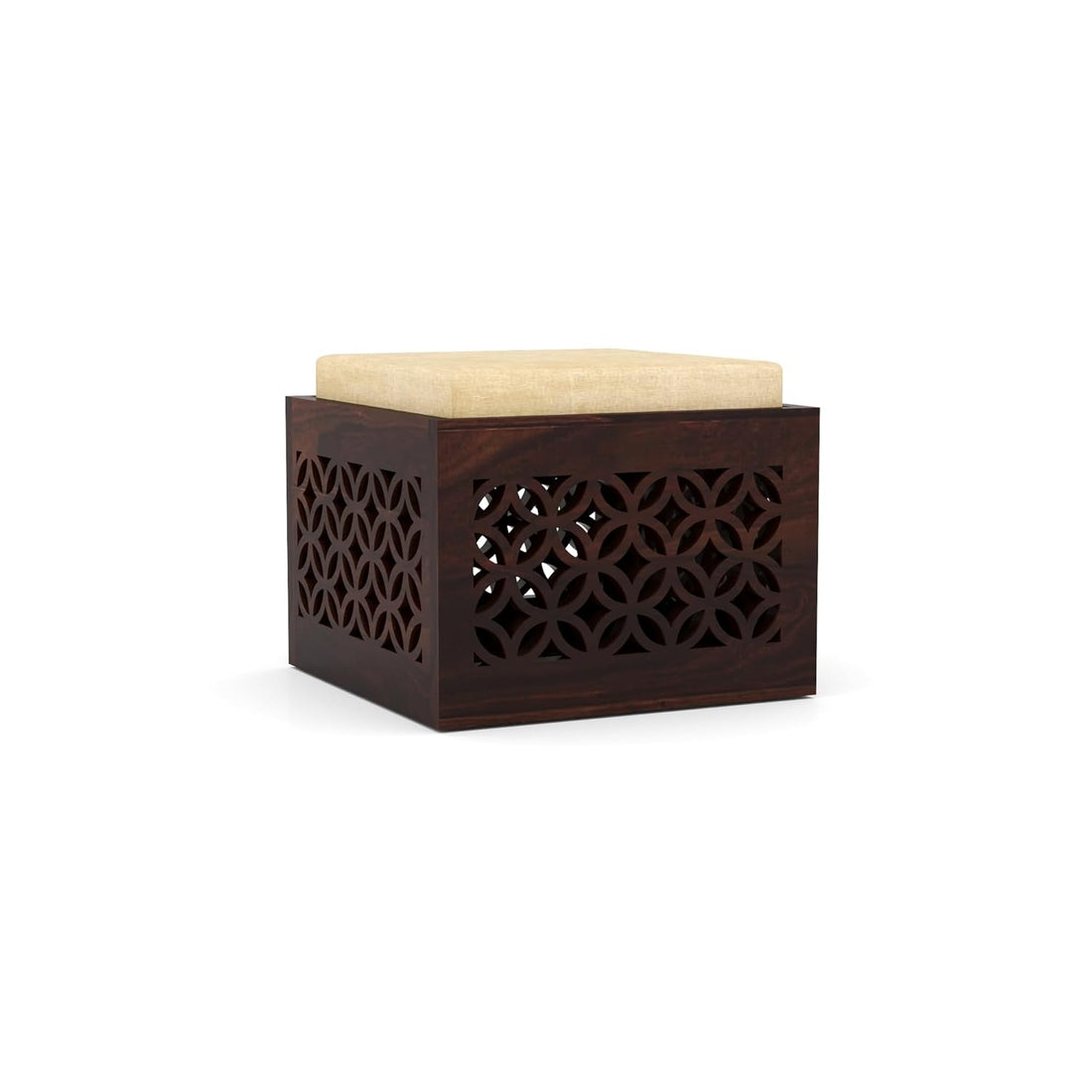 Nisha Furniture Coffee Table with 2 Designer Cushioned Stools
