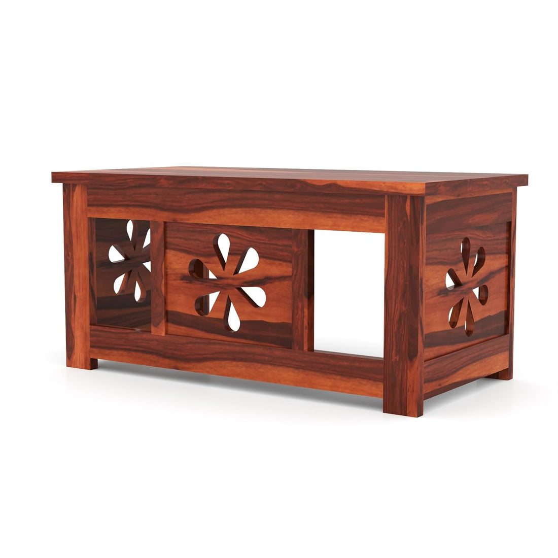 Nisha Furniture Coffee Table with 2 Cushioned Stools