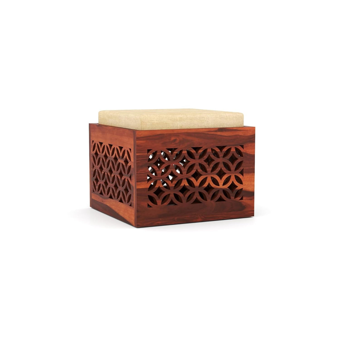 Nisha Furniture Coffee Table with 2 Designer Cushioned Stools