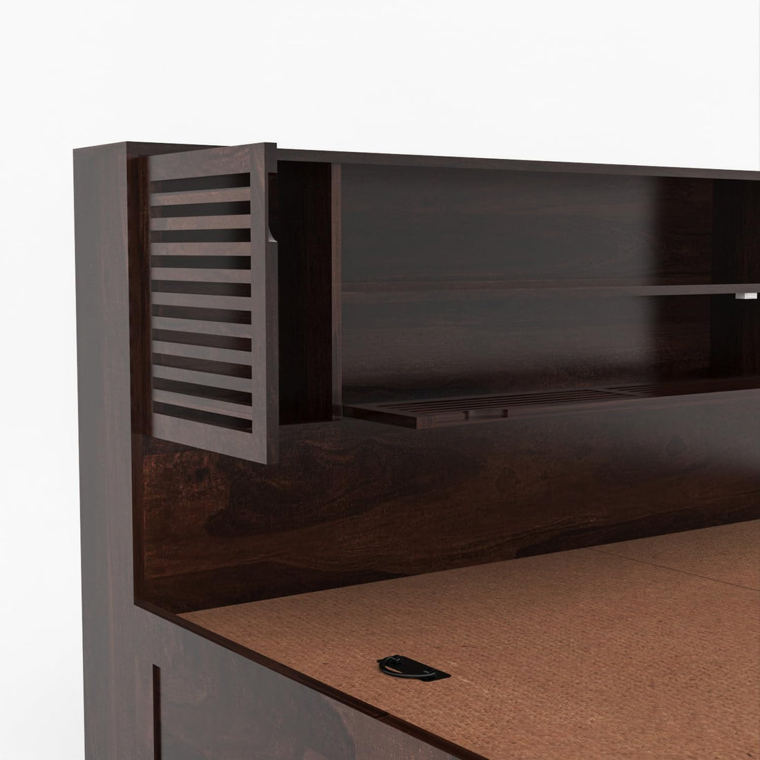 Nisha Furniture Solid Sheesham Wood Platform Bed with Storage