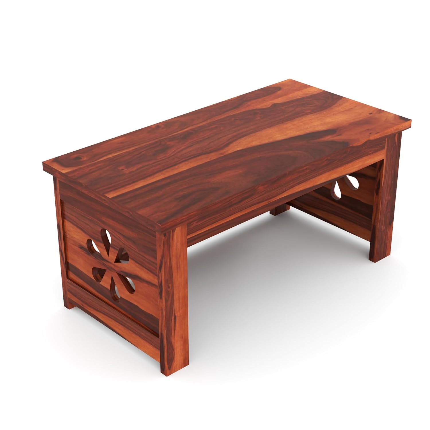Nisha Furniture Coffee Table with 2 Cushioned Stools
