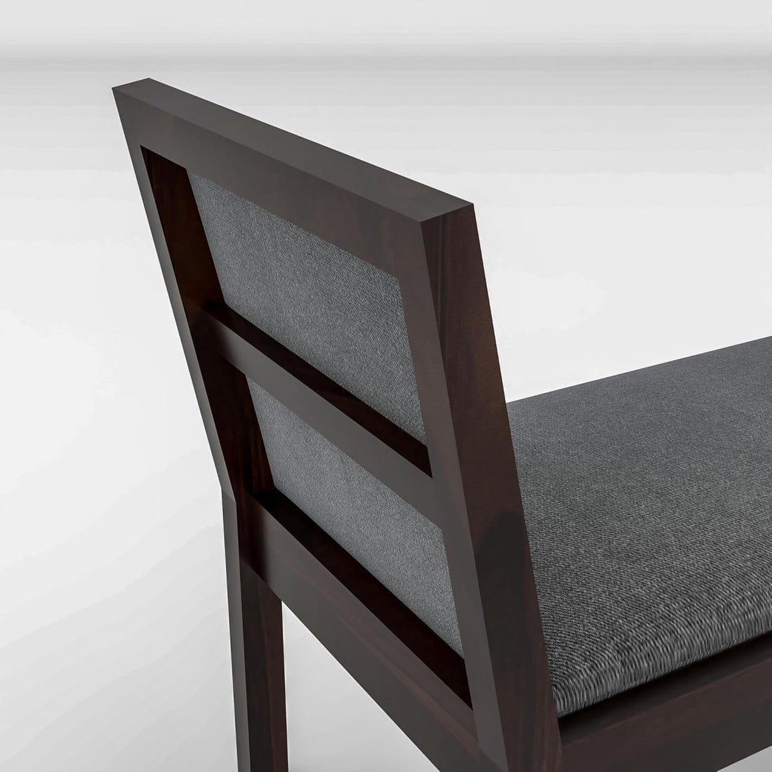 Solid Sheesham Wood Upholstered Bench | Modern Bedroom & Entryway Bench | Walnut