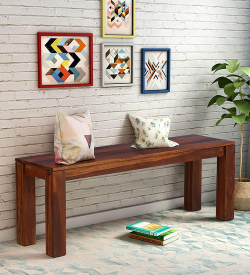 Nisha Furniture Solid Sheesham Wood Bench for Dining Room and Entryway