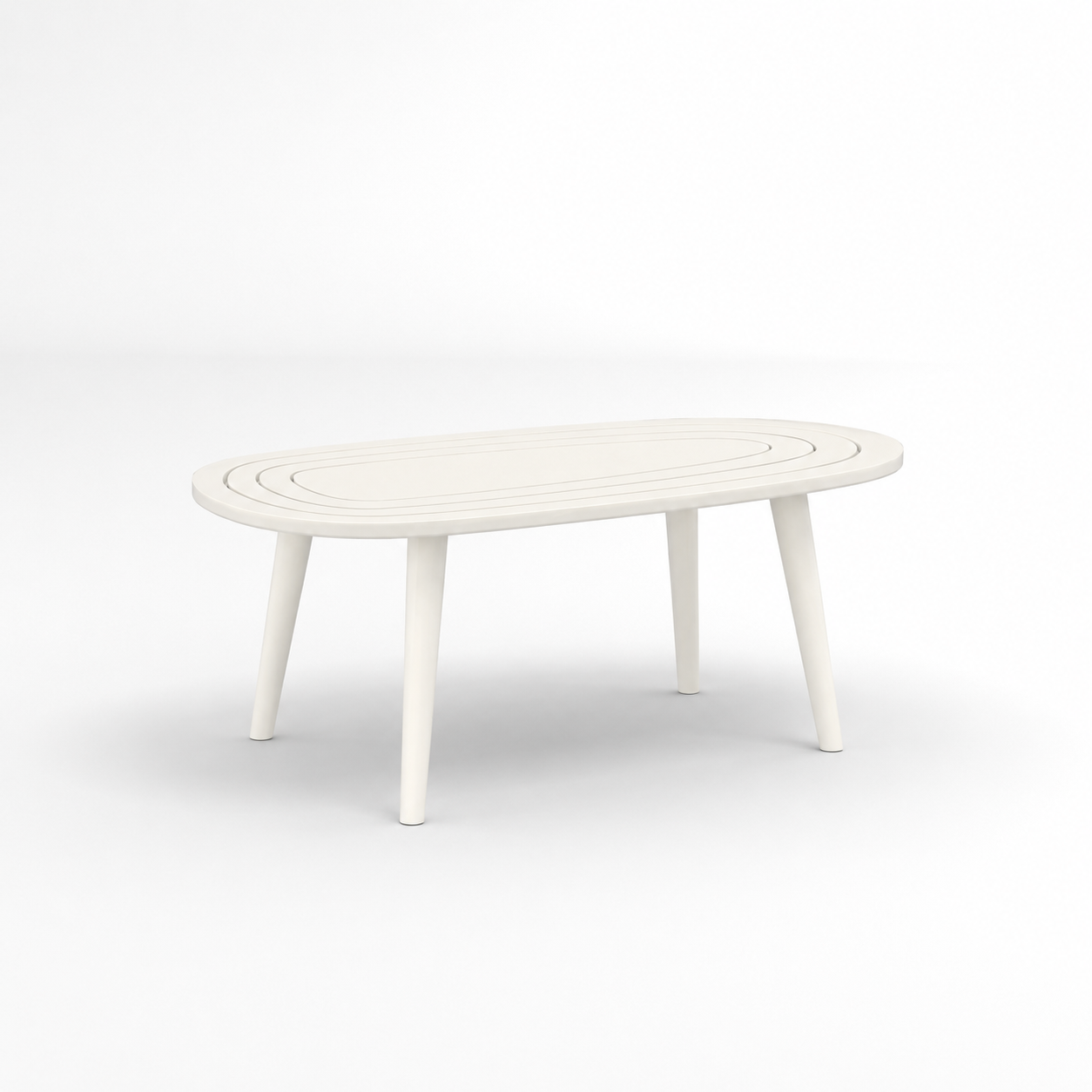 Solid Sheesham Wood White Oval Center Table | Modern Living Room