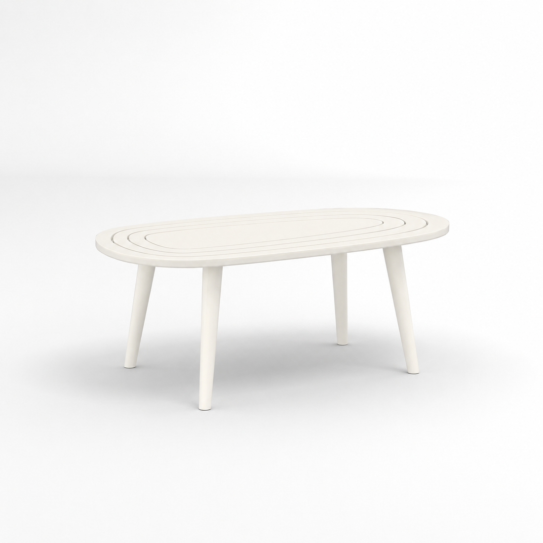Solid Sheesham Wood White Oval Center Table | Modern Living Room