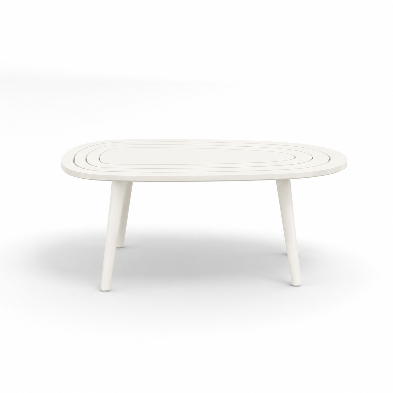 Solid Sheesham Wood White Oval Center Table | Modern Living Room