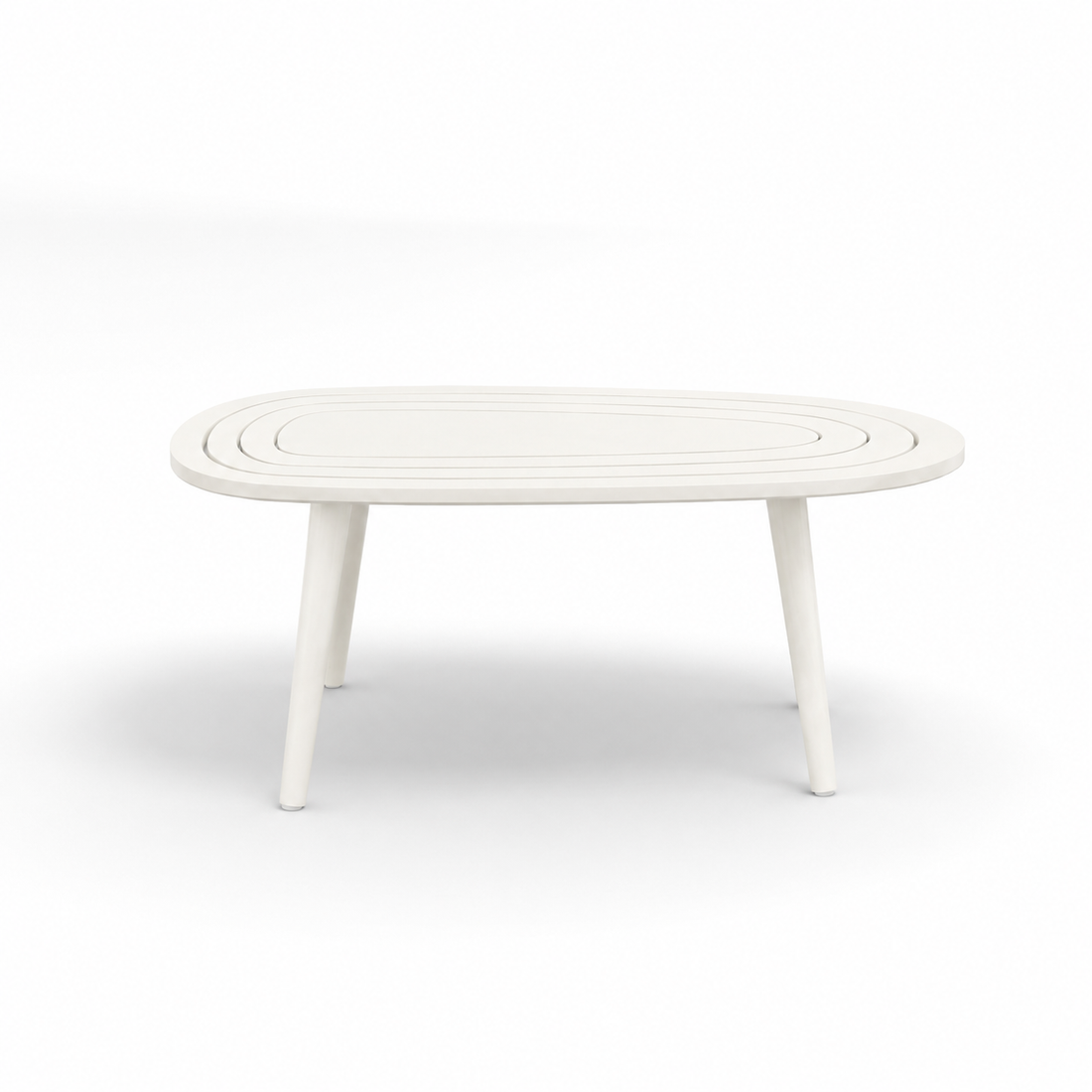 Solid Sheesham Wood White Oval Center Table | Modern Living Room