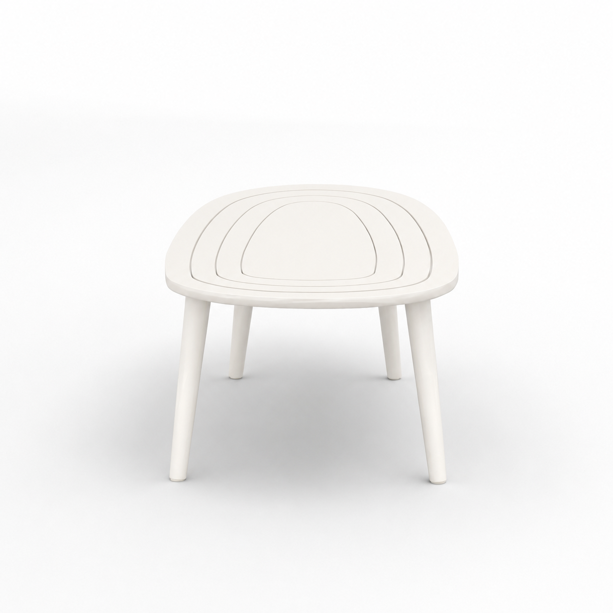 Solid Sheesham Wood White Oval Center Table | Modern Living Room