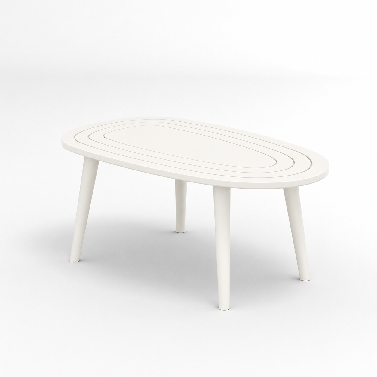 Solid Sheesham Wood White Oval Center Table | Modern Living Room