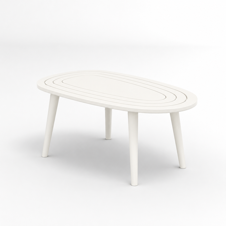 Solid Sheesham Wood White Oval Center Table | Modern Living Room