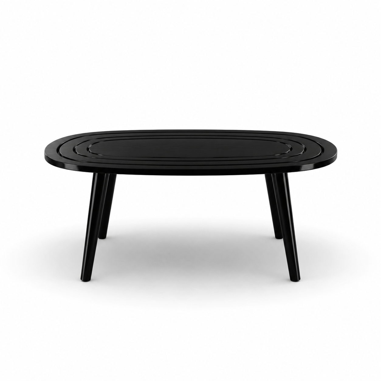 Solid Sheesham Wood Black Oval Center Table | Modern Living