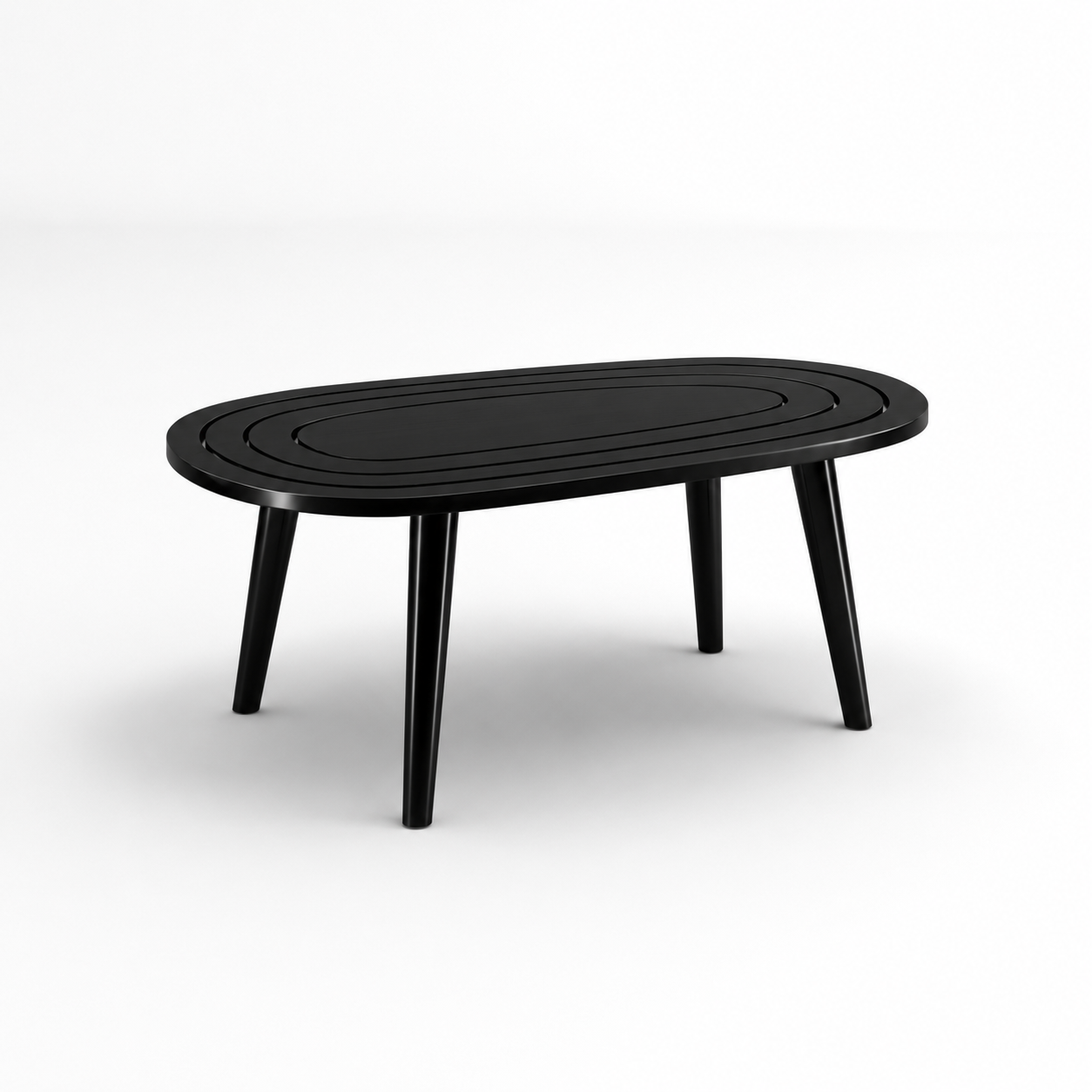 Solid Sheesham Wood Black Oval Center Table | Modern Living